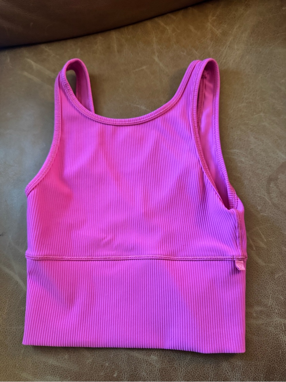 Kids Pink Ribbed Tank One-Piece